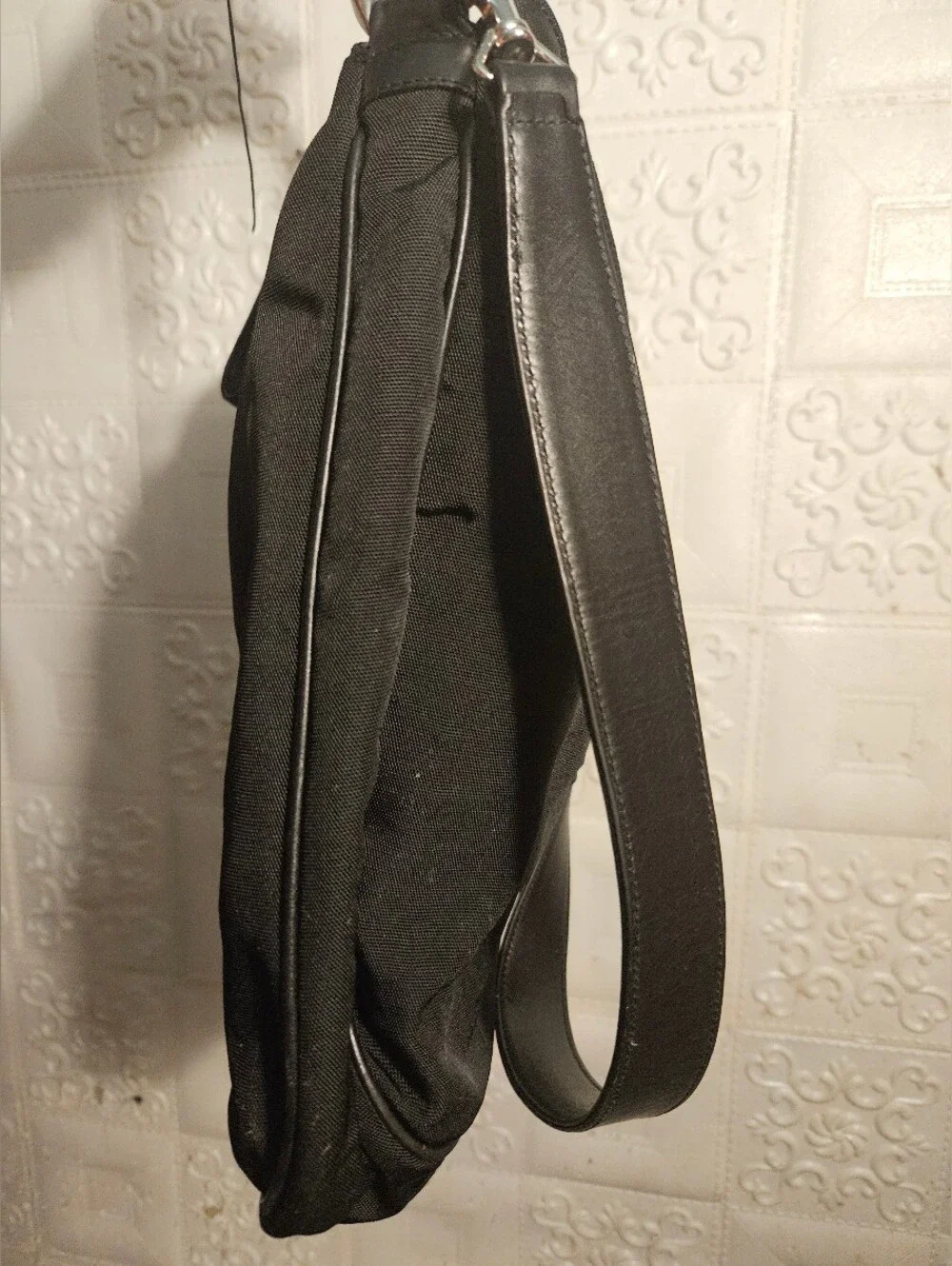 Gucci Nylon/Leather Black Bamboo Hobo 2way Authentic Vintage Bag